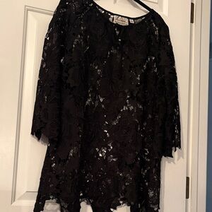 Linea by Louis Dell'Olio Black Lace Top